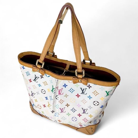 Rare 2011 LOUIS VUITTON Takashi Murakami Multicolor Sharleen MM Tote Bag - Picture 4 of 16